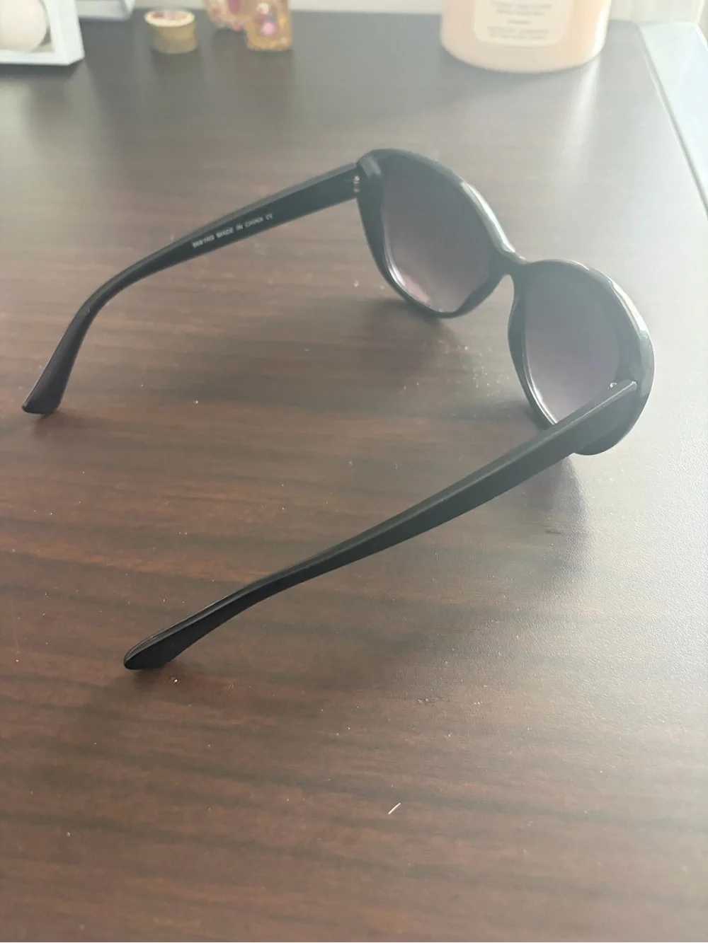 Amazon Black Women's Sunglasses with Rhinestone Temple Detail